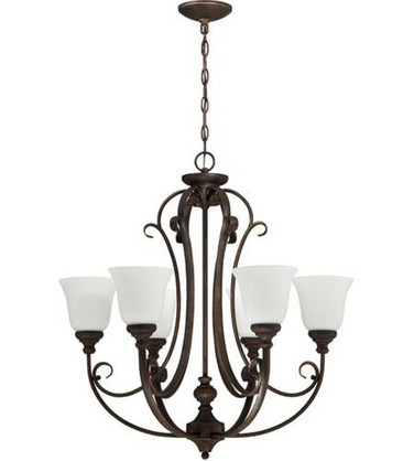 Barrett Place - Six Light Chandelier - 27 inches wide by 29.5 inches high