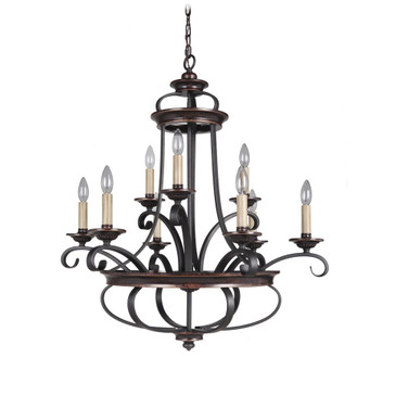 Stafford - Nine Light Chandelier - 30.5 inches wide by 34.25 inches high