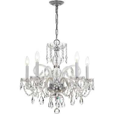 Crystal Crystal 5 Light Chandelier in Classic Style - 22 Inches Wide by 21 Inches High