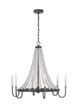 Generation Lighting-Leon-6 Light Medium Chandelier in Glam Style-30 Inch Wide by 28.25 Inch Tall