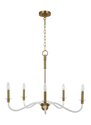 Generation Lighting-Hanover-5 Light Medium Chandelier in Mid-Century Rustic Style-31.88 Inch Wide by 24 Inch Tall