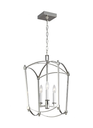 Generation Lighting-Sean Lavin-Chandelier 3 Light Steel in Period Inspired Style-12 Inch Wide by 20.38 Inch Tall