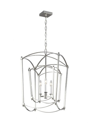 Generation Lighting-Sean Lavin-Chandelier 3 Light Steel in Period Inspired Style-17 Inch Wide by 27.5 Inch Tall