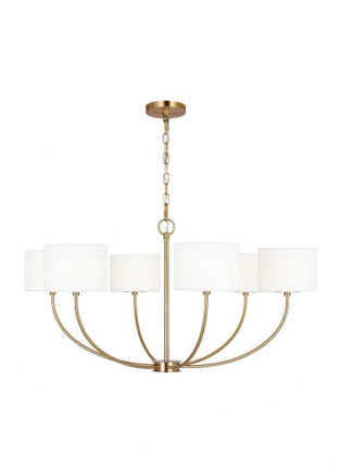 Generation Lighting-Sawyer-6 Light Medium Chandelier In Transitional Style-25 Inch Tall and 36 Inch Wide