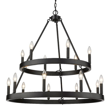 Alastair - 2 Tier Chandelier 15 Light Steel in Sturdy style - 32 Inches high by 32 Inches wide