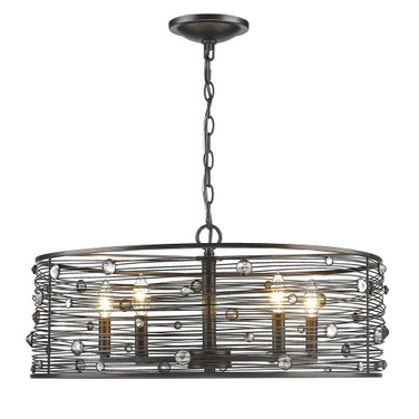 Bijoux Chandelier 5 Light Steel