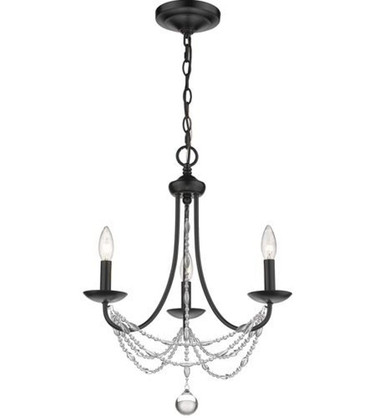 Mirabella - Mini Chandelier 3 Light Steel in Elegance style - 21.5 Inches high by 18 Inches wide