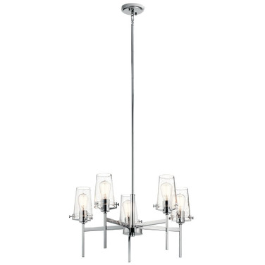 Alton - 5 Light Medium Chandelier - With Vintage Industrial Inspirations - 19.25 Inches Tall By 27 Inches Wide