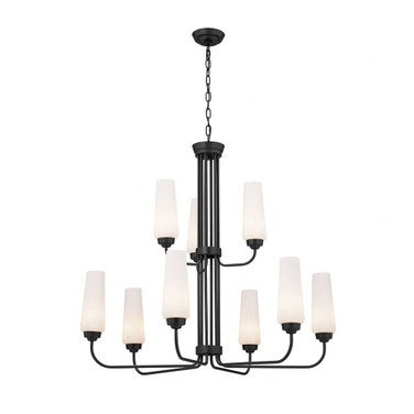 Truby - 9 Light 2-Tier Large Chandelier In Art Deco Style-32.5 Inches Tall