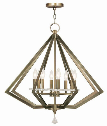 Diamond - 8 Light Chandelier in Mid Century Modern Style - 28 Inches wide by 28 Inches high