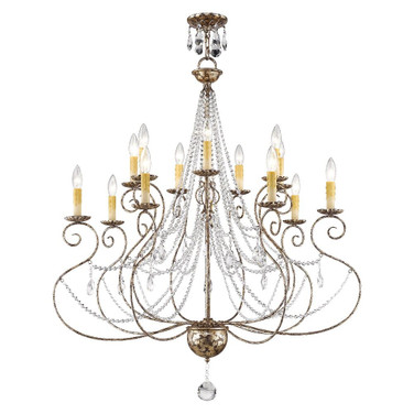 Isabella - 14 Light Foyer Chandelier in French Country Style - 36 Inches wide by 41.25 Inches high