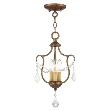 Chesterfield - 3 Light Convertible Mini Pendant in French Country Style - 10 Inches wide by 16 Inches high