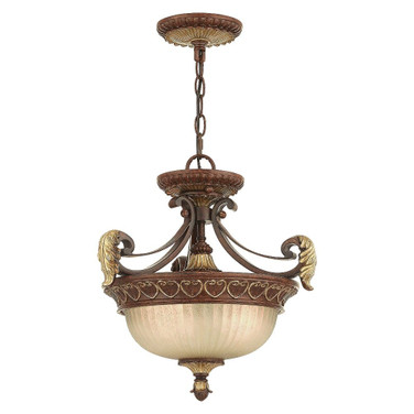 Villa Verona - 2 Light Convertible Inverted Pendant in Mediterranean Style - 15.25 Inches wide by 15.25 Inches high