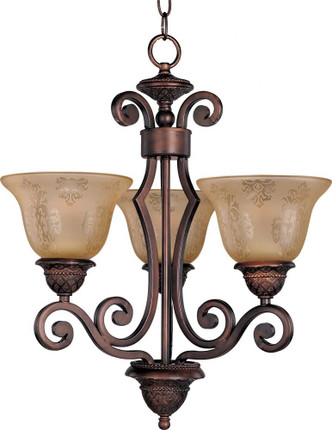 Symphony-3 Light Mini Chandelier in Mediterranean style-19 Inches wide by 21.5 inches high