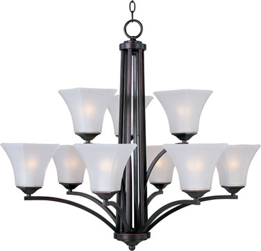 Aurora-Nine Light 2-Tier Chandelier in Contemporary style-31.5 Inches wide by 30 inches high