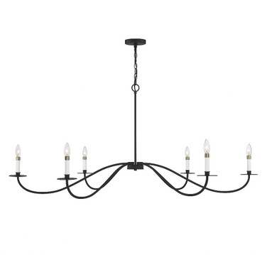 6 Light Chandelier In scandinavian Style-26 Inches Tall and 60 Inches Wide