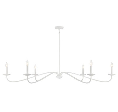 6 Light Chandelier-8 Inches Tall and 62 Inches Wide