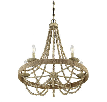 5 Light Chandelier In Mid-Century Modern Style-28 Inches Tall and 26 Inches Wide