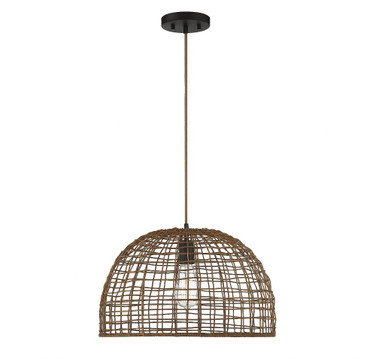 1 Light Pendant In Mid-Century Modern Style-12 Inches Tall and 18 Inches Wide