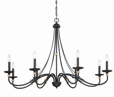 Westchester County - Chandelier 8 Light Sand Coal/Skyline Gold Steel - 30 inches tall by 46 inches wide