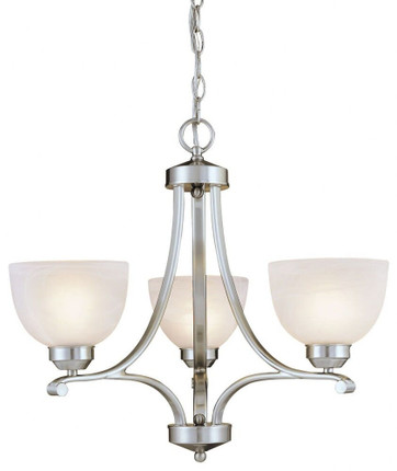 Paradox - Mini Chandelier 3 Light Brushed Nickel in Transitional Style - 20 inches tall by 23 inches wide