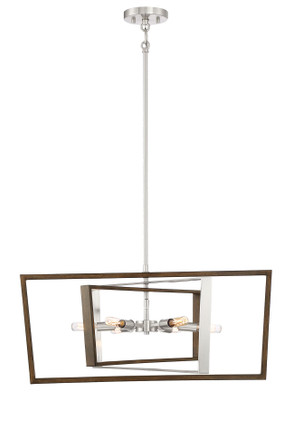 6-Light Brushed Nickel and Corona Bronze Pendant