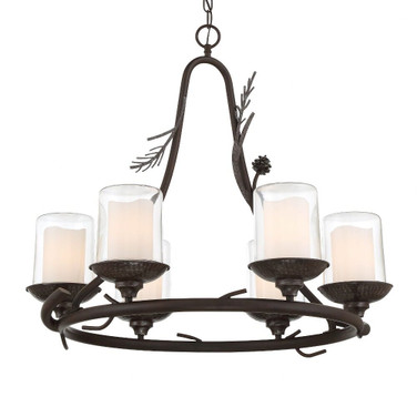 Ponderosa Ridge - 6 Light Chandelier-25 Inches Tall and 28 Inches Wide