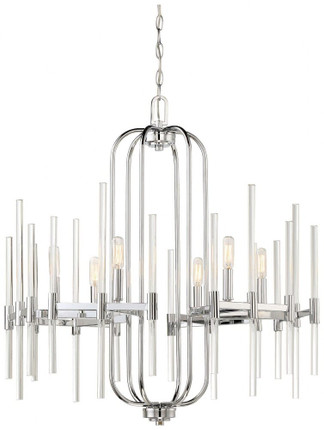 Pillar - Chandelier 6 Light Chrome in Transitional Style - 30.25 inches tall by 26 inches wide