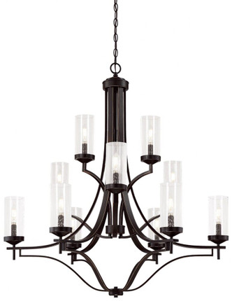 Elyton - Chandelier 12 Light Downton Bronze/Gold in Transitional Style - 39 inches tall by 36 inches wide