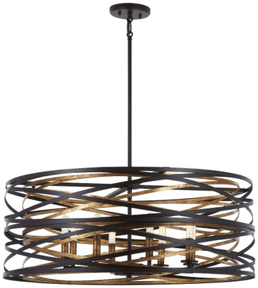 Vortic Flow - 8 Light Pendant in Contemporary Style - 11 inches tall by 30 inches wide