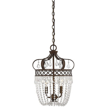 2 Light Pendant-Traditional Style with Shabby Chic and Bohemian Inspirations-17.5 inches tall by 12 inches wide