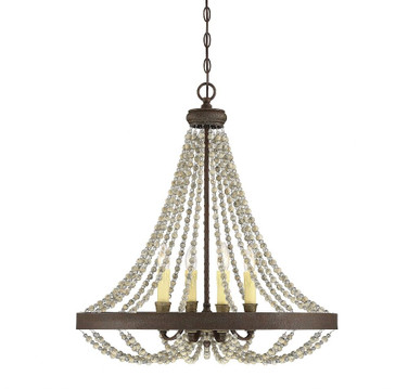 4 Light Pendant-Traditional Style with Country French and Farmhouse Inspirations-28 inches tall by 26 inches wide