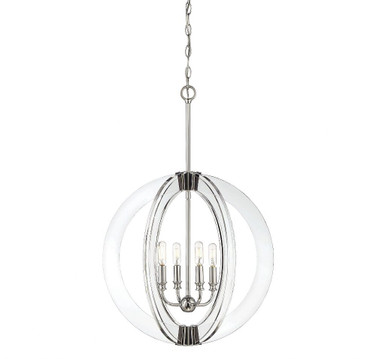 4 Light Pendant-Modern Style with Contemporary and Bohemian Inspirations-30 inches tall by 20 inches wide