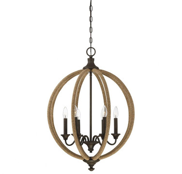 6 Light Pendant-Industrial Style with Rustic and Farmhouse Inspirations-30 inches tall by 22 inches wide