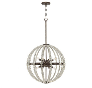 8 Light Pendant-Shabby Chic Style with Bohemian and Rustic Inspirations-37 inches tall by 22.63 inches wide