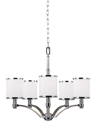 Feiss Lighting-Prospect Park-Chandelier 5 Light Steel in Period Uptown Style-25.25 Inch Wide by 20.5 Inch High