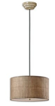 Dafina Drum Pendant 3 Light White