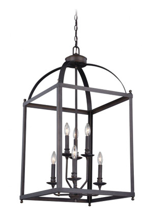 Juliet 6-Light Pendant in Transitional and Rectangular Style 36 Inches Tall and 18 Inches Wide