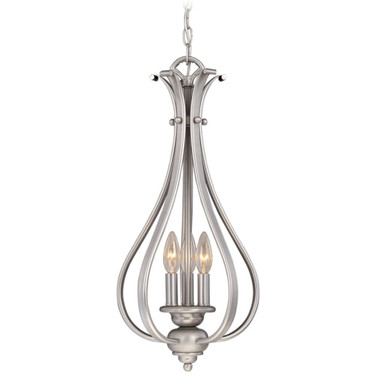 Monrovia 3-Light Pendant in Transitional and Cage Style 24 Inches Tall and 11.25 Inches Wide