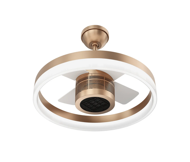 Sky Fan & Turbo Heater 4 blades Matte White Champagne Bronze finish
