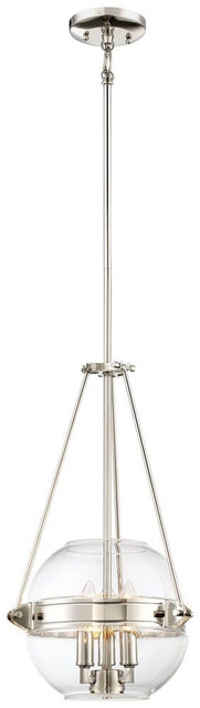 Atrio - 3 Light Pendant in Transitional Style - 20 inches tall by 12 inches wide