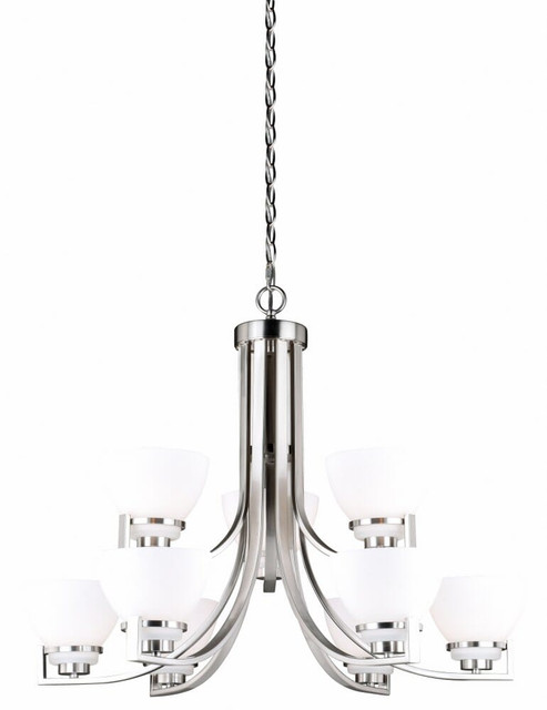 Metropolis 9-Light Chandelier in Transitional Style 25.5 Inches Tall and 32 Inches Wide