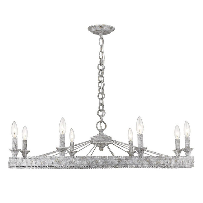 Ferris - Chandelier 8 Light Steel in Vintage style - 9.5 Inches high by 35.5 Inches wide