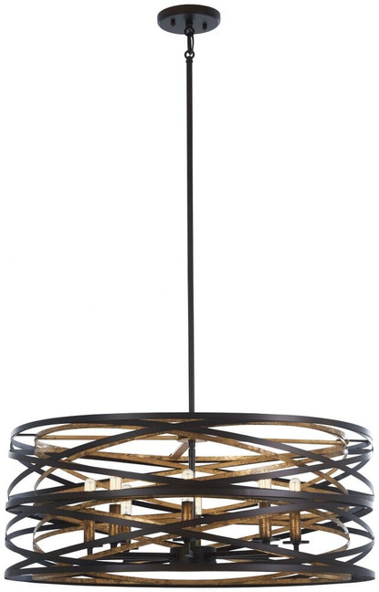 Vortic Flow - 8 Light Pendant in Contemporary Style - 11 inches tall by 28 inches wide