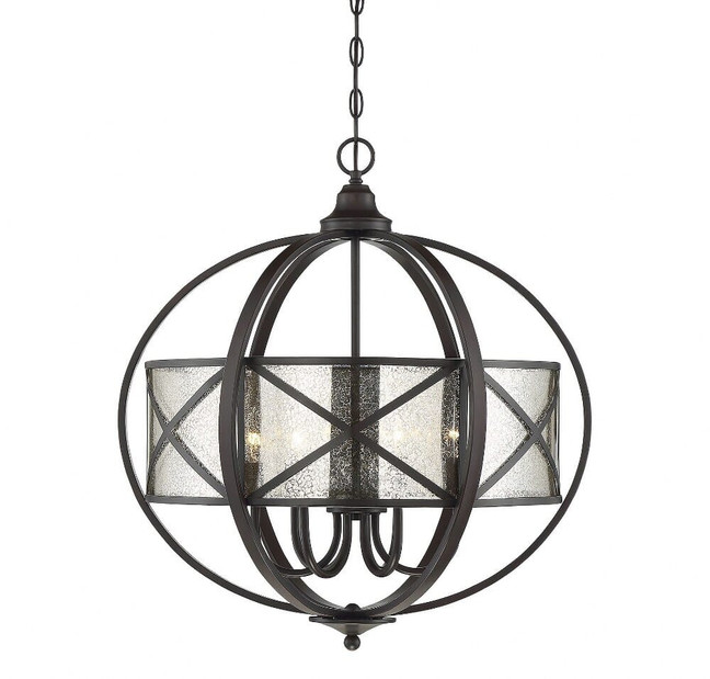 6 Light Pendant-Industrial Style with Contemporary and Rustic Inspirations-26 inches tall by 24 inches wide