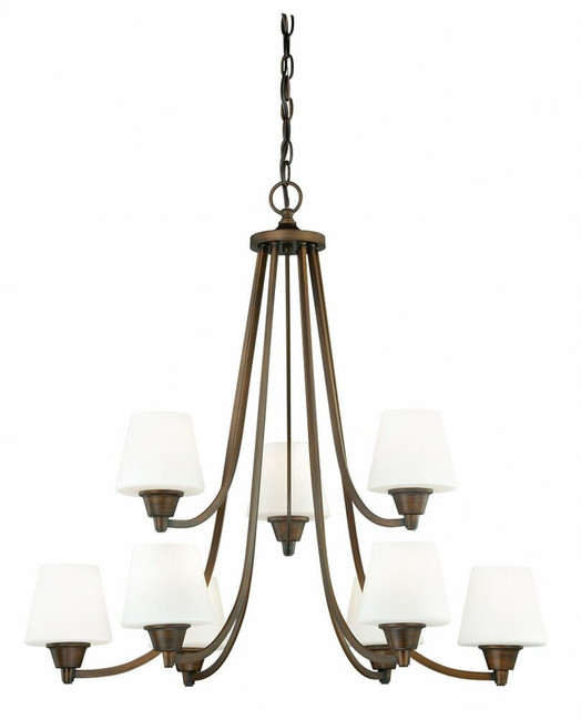 Calais 9-Light Chandelier in Transitional Style 28.5 Inches Tall and 30 Inches Wide