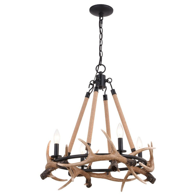 Breckenridge 4-Light Chandelier in Rustic and Wheel Style 24.5 Inches Tall and 23.25 Inches Wide