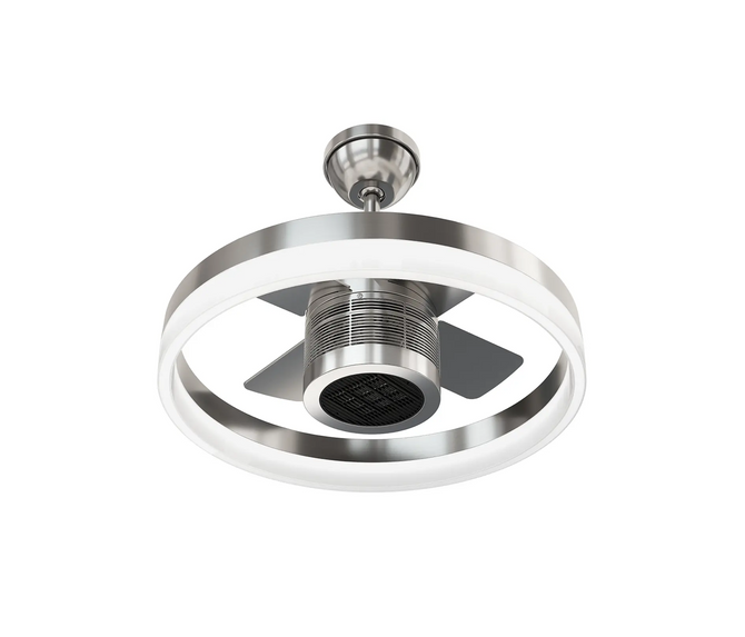 Sky Fan & Turbo Heater 4 blades Silver Brushed Nickel finish