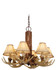 Lodge 6-Light Chandelier in Rustic and Shaded Style 18 Inches Tall and 22 Inches Wide