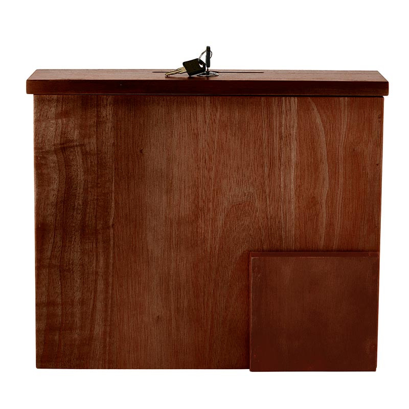 Wall Mounted Donation Box Walnut [Wholesale]Christian Brands Church